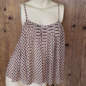 Sis sis black and pale peach sheer pleated tank s